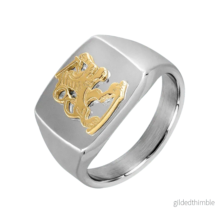 Finska lejon klackring silver & 18k guld Finska lejon klackring silver & 18k guld