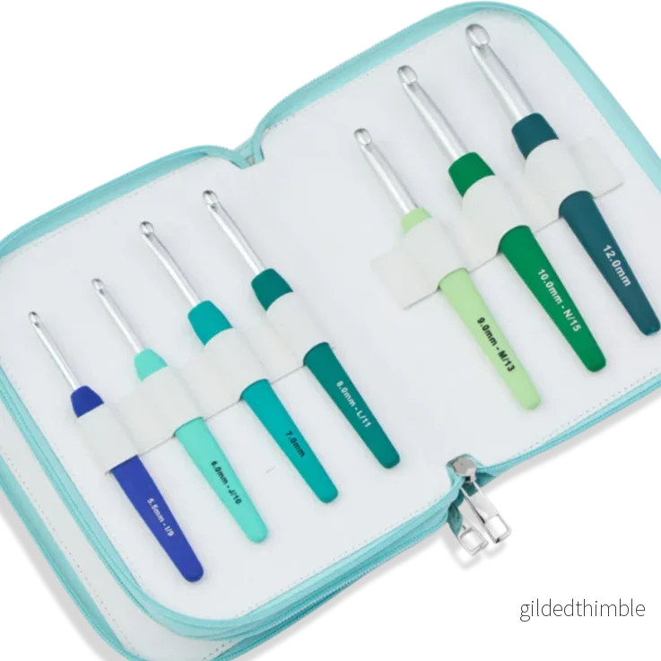KnitPro Waves 2.0 Grande - Set med 14 st. virknålar