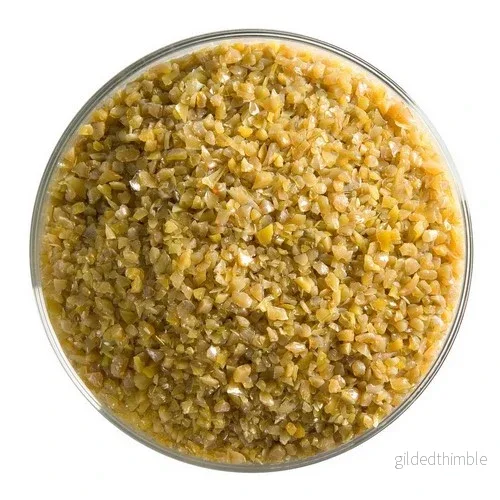 Be 0227-0002 Golden Green Opaque Fritt Medium Be 0227-0002 Golden Green Opaque Fritt Medium