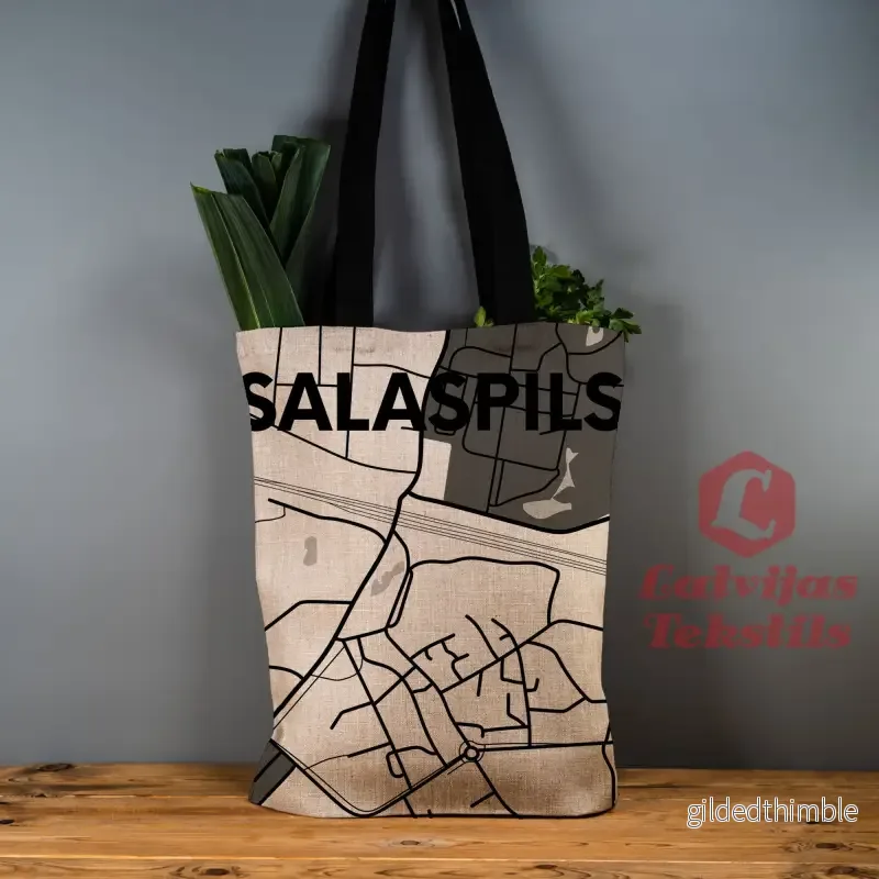 Pelēka lina auduma maisiņš ”Salaspils” Pelēka lina auduma maisiņš ”Salaspils”