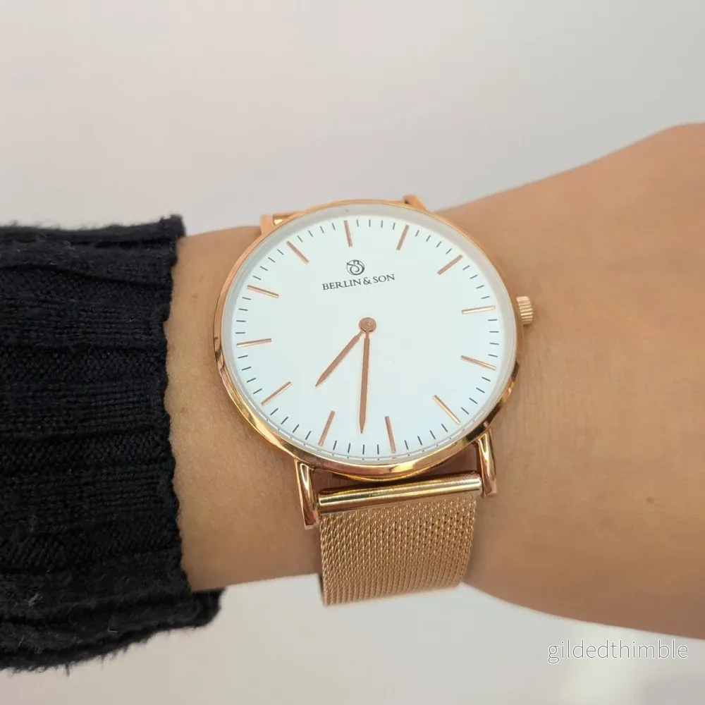 Berlin & Son – White & Rosé Mesh 40mm Berlin & Son – White & Rosé Mesh 40mm