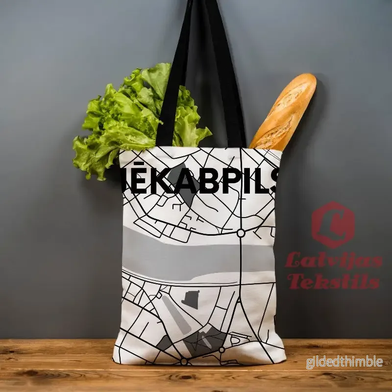 Lina vai kokvilnas auduma maisiņš ”Jēkabpils”
