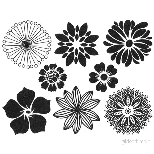 Decals, Stora Blommor Svart