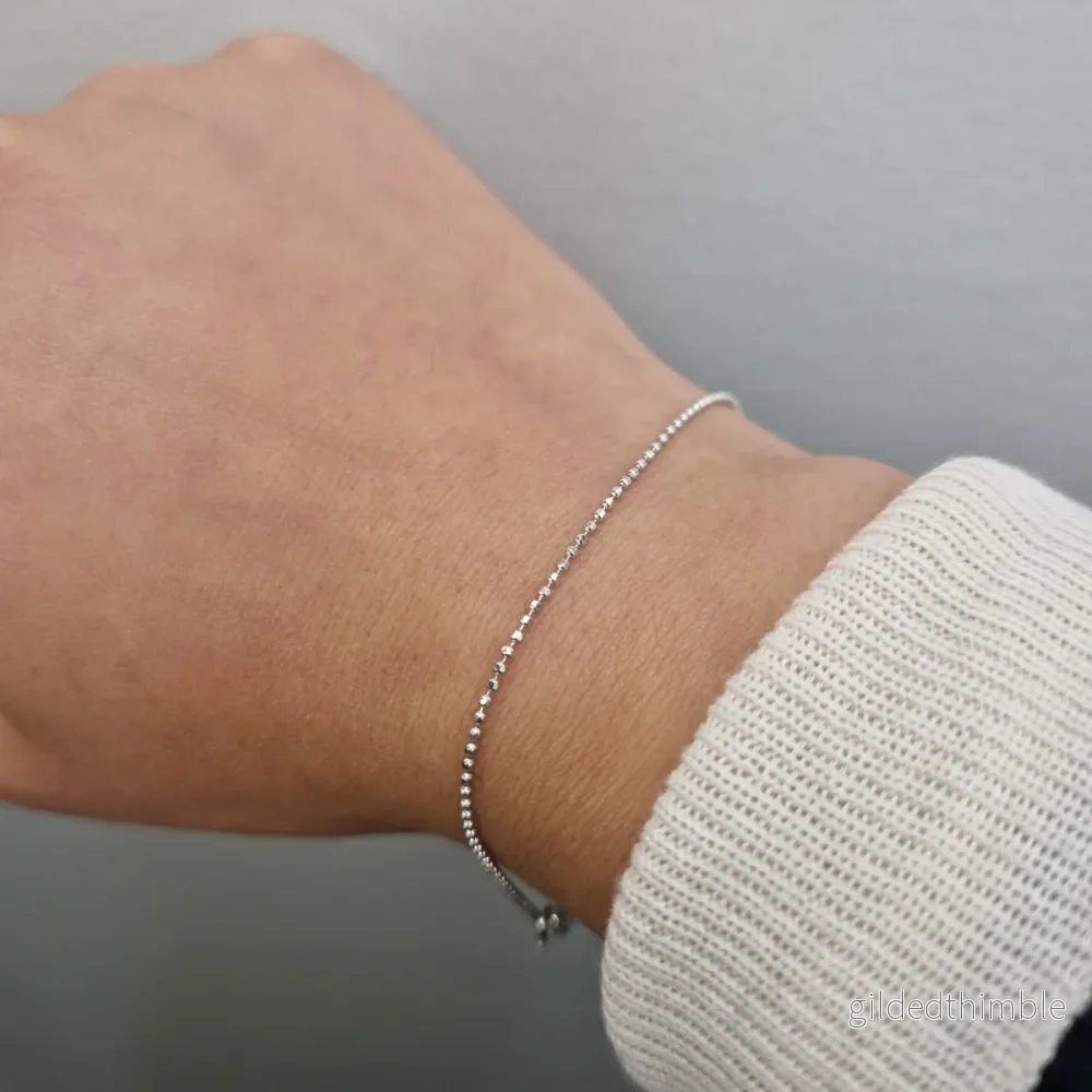 Facetterad kullänk armband i 18k vitguld - Bild 3
