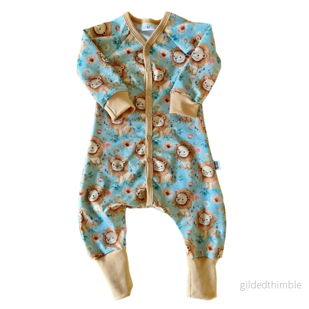 Pyjamas baby & barn, stl 50-92, en mån till två år | Onepiece | Söta lejon