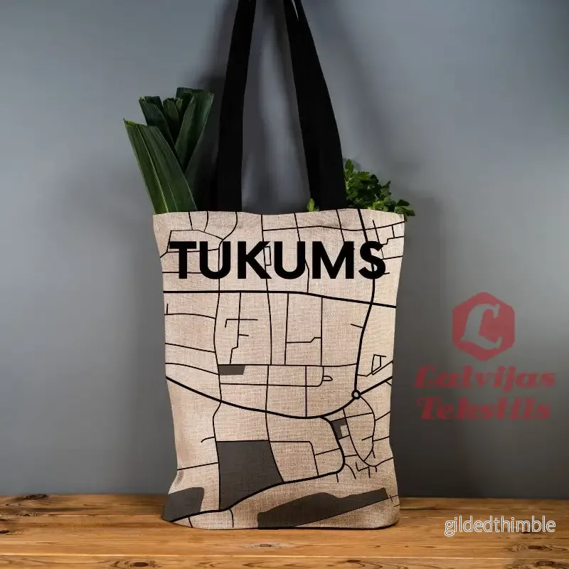 Pelēka lina auduma maisiņš "Tukums"