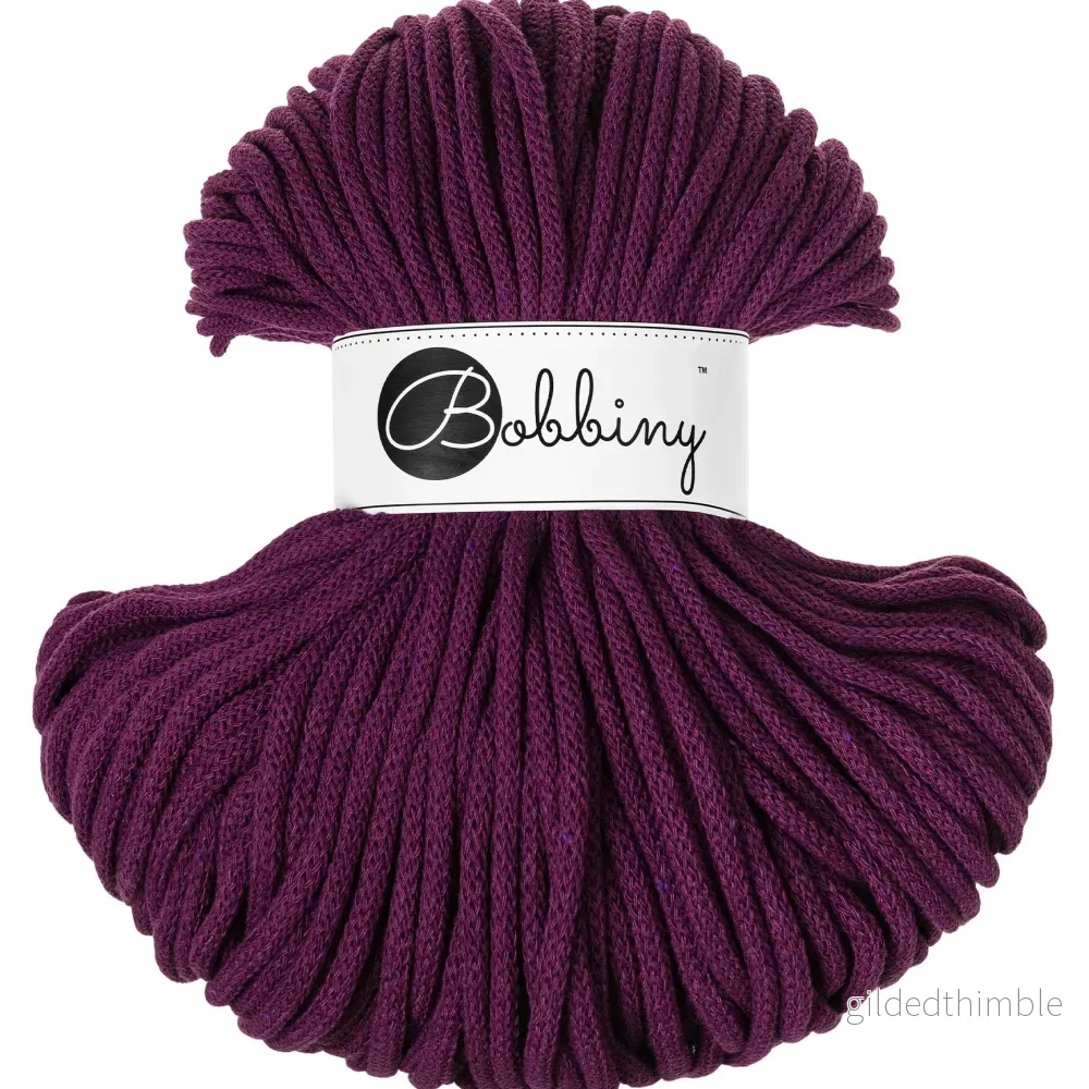 AUBERGINE Premium 5 mm. mjukt bomullssnöre AUBERGINE Premium 5 mm. mjukt bomullssnöre