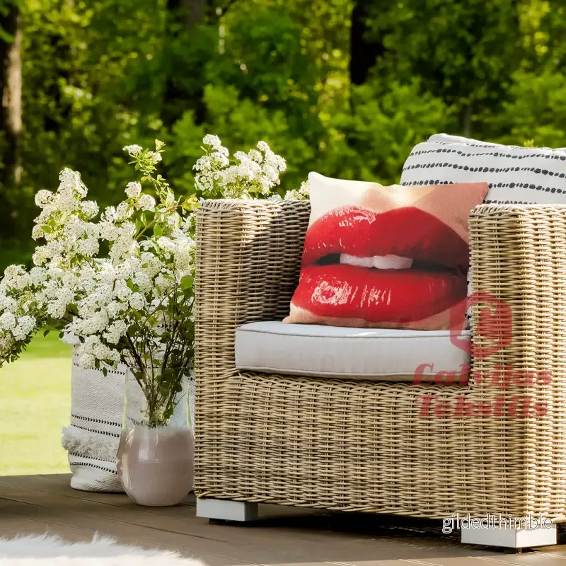 Dekoratīvais spilvens | kolekcija «Sarkans» | «Košās lūpas» - Bild 3