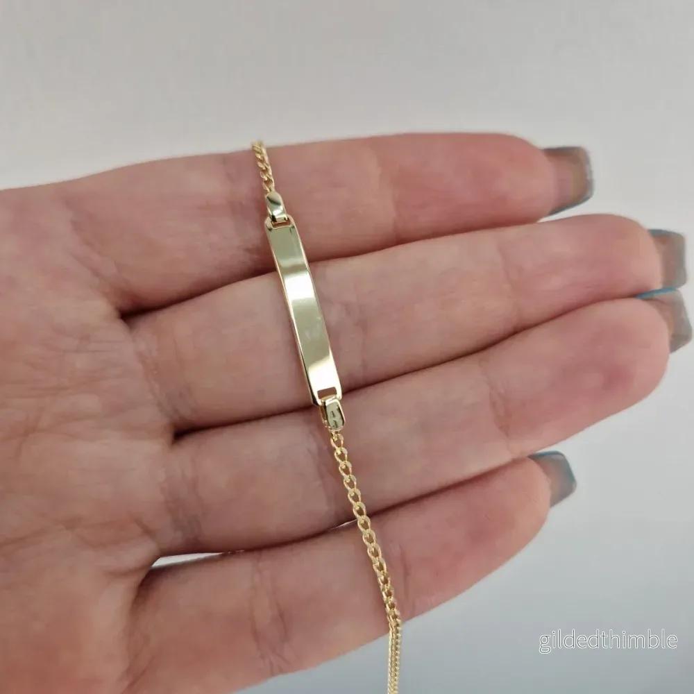 Barn armband 18k guld – Gravyr platta Barn armband 18k guld – Gravyr platta