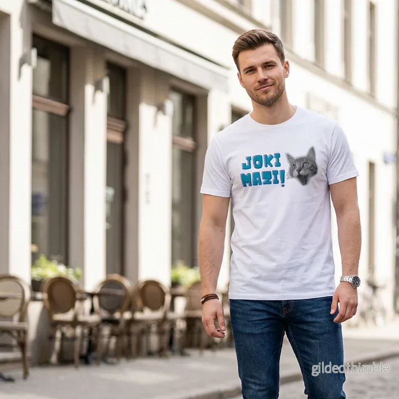 Kokvilnas T-krekls ”Joki mazi” | balts